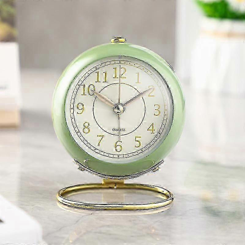 Silent Alarm Clock Bedside, Alarm Clock Bedside Standing Clock Non-ticking Battery Powered Analogue Retro Alarm Clock