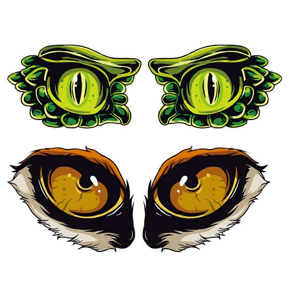 Decorative Car Decals Rear View 3D Car Mirror Eagle Eye Shape Assorted Color 9.5X8CM Adhesive 2 Pairs