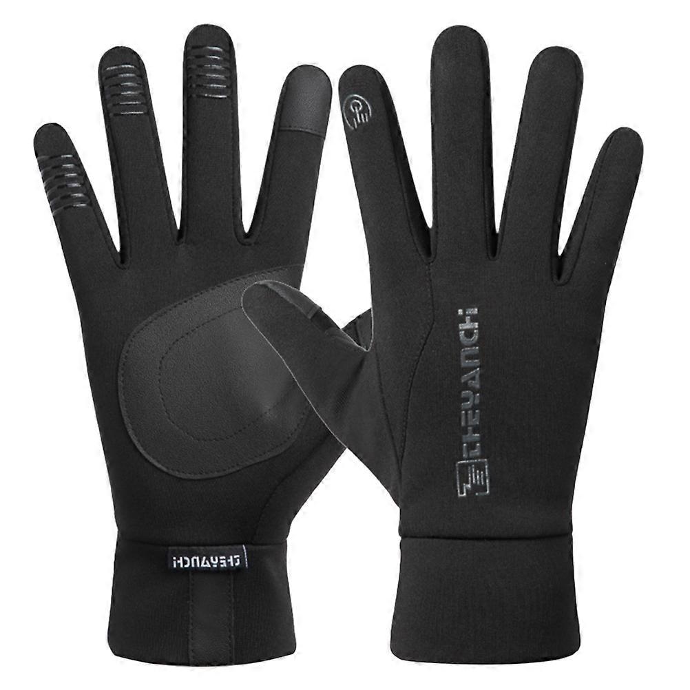 Waterproof Windproof Cycling Gloves Black Xl Neoprene Non-Slip Touch Screen Compatible For Mountain Bike Riding 1Pair