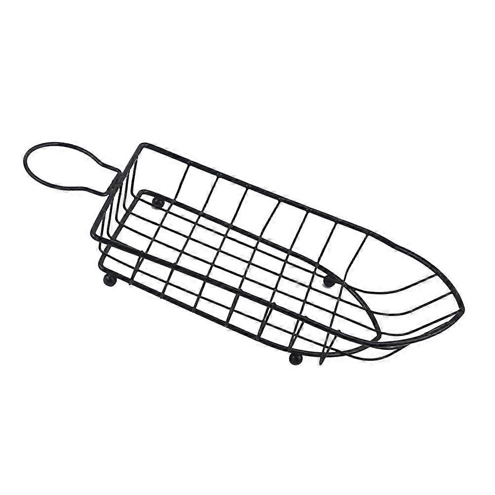 Boat-Shaped Bread Basket Metal Storage Picnics 1Set