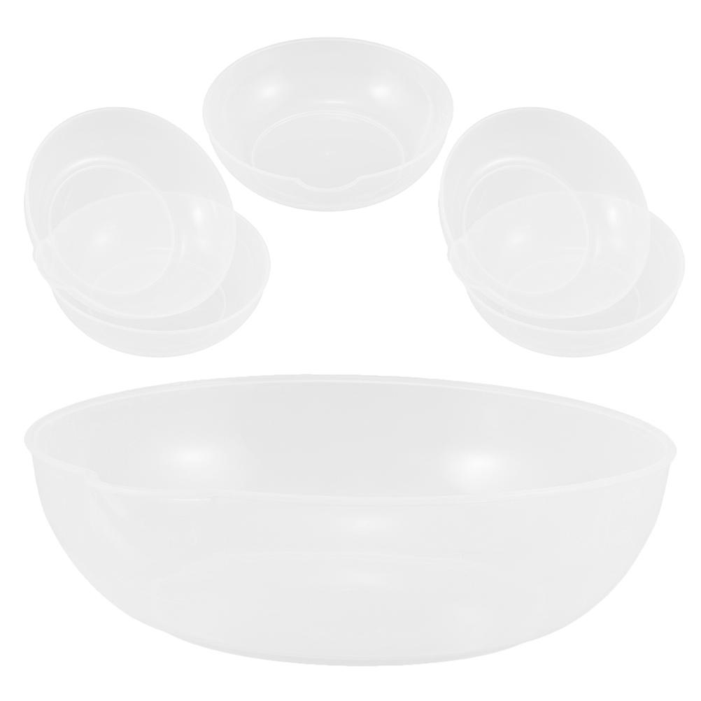 Polystyrene Trays Food Weighing Bowl Scale Tray Kitchen Scale Accessory Round Shape Transparent Measuring Ingredients 6Set
