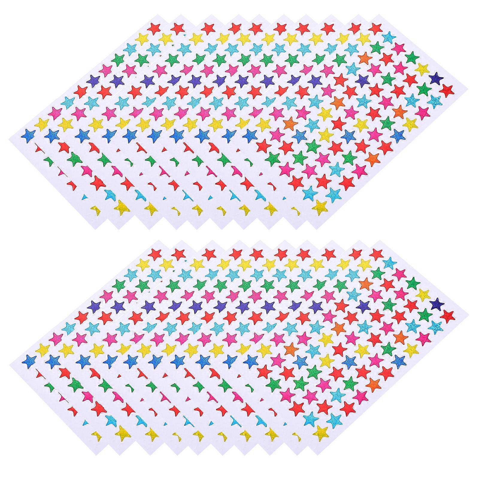 Kids Reward Stickers Star Shaped Scrapbooking Assorted Color 100 Sheets Self-Adhesive
