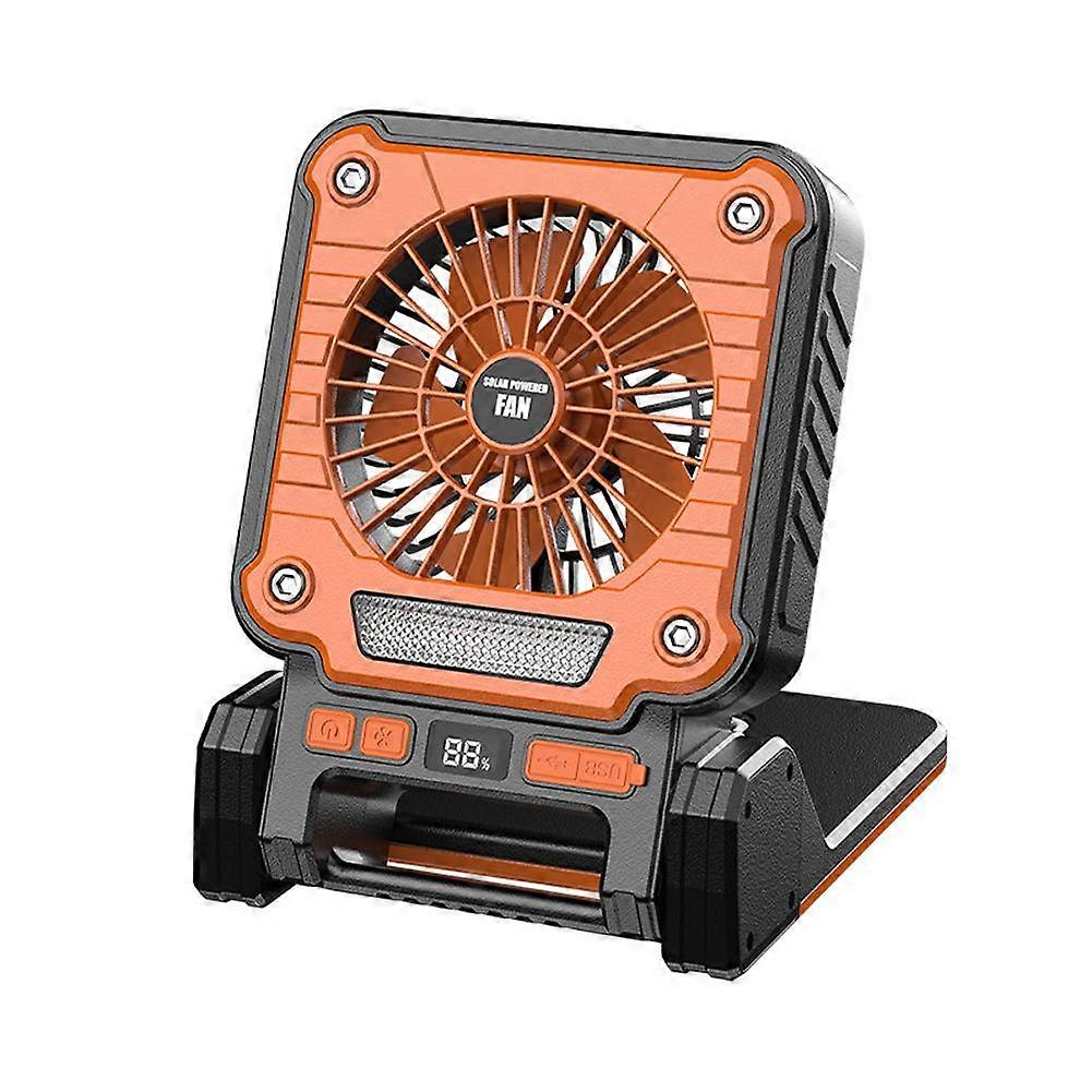 Portable Camping Fan With Led Lantern, Rechargeable Misting Fan