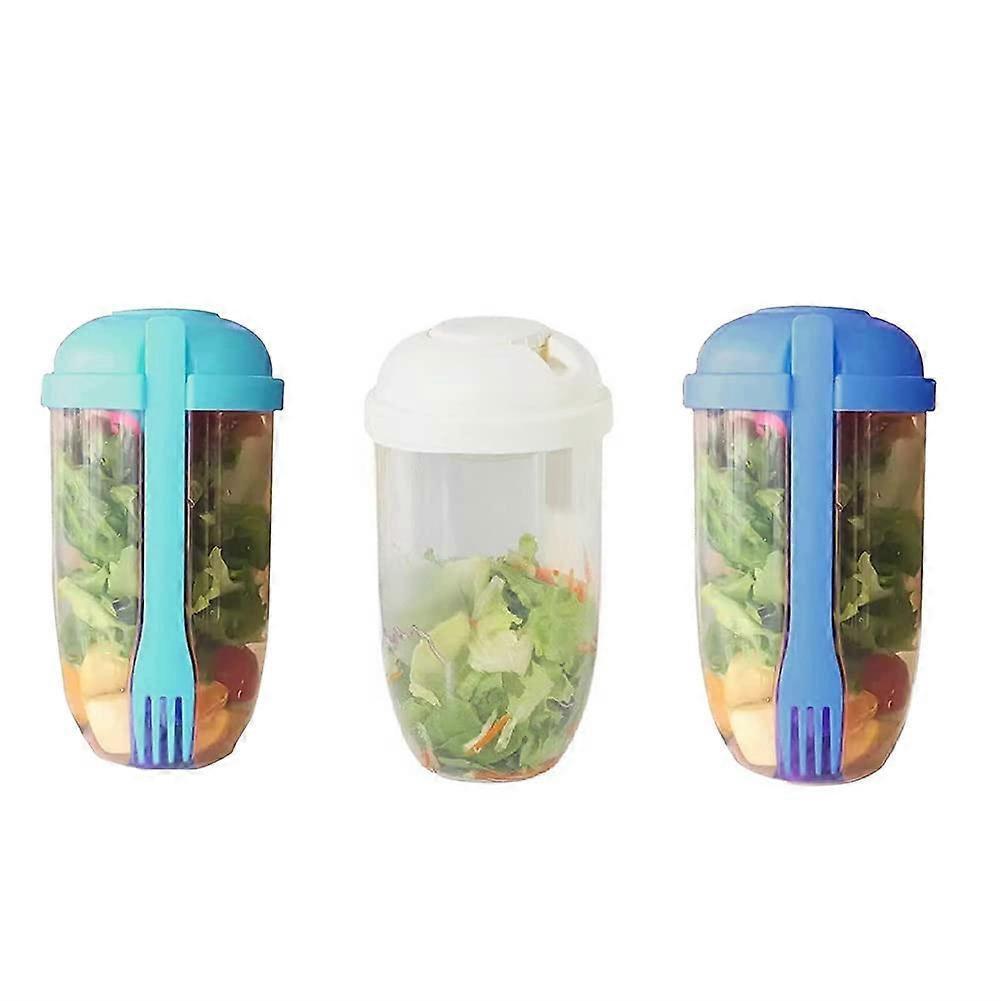 3-Piece Salad Container with Dressing Holder for Fresh Salads to Go, BPA-Free, Leak-Proof, Portable Design