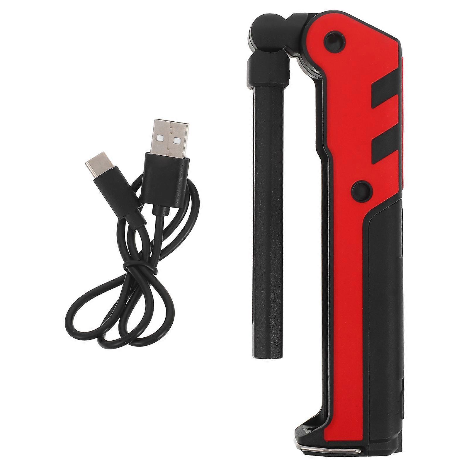 Led Inspection Light Rechargeable Cob Work Lamp For Roadside Repairs Red 27.5x4.8cm Portable Design 1Set