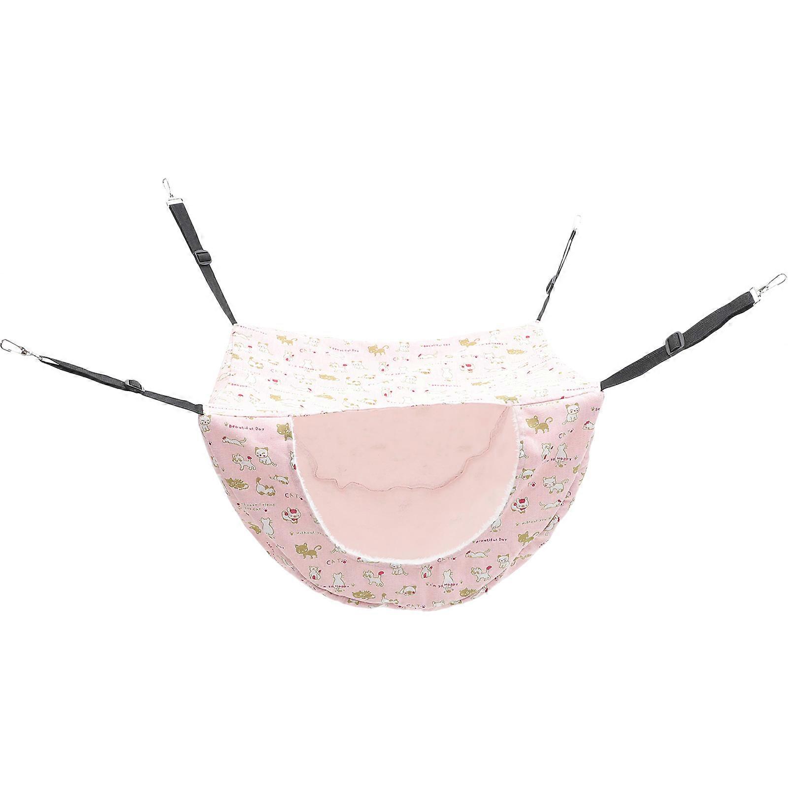 Indoor Hammock Bed Cat Cage Hammock Adjustable Resting Pink 45x35x26cm 1 Set