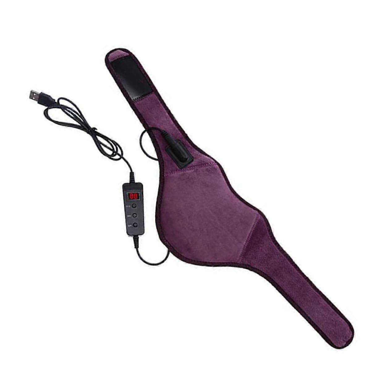 Electric Heating Neck Strap for Cervical Support, Adjustable Neck Protection Collar in Purple, Soft Material