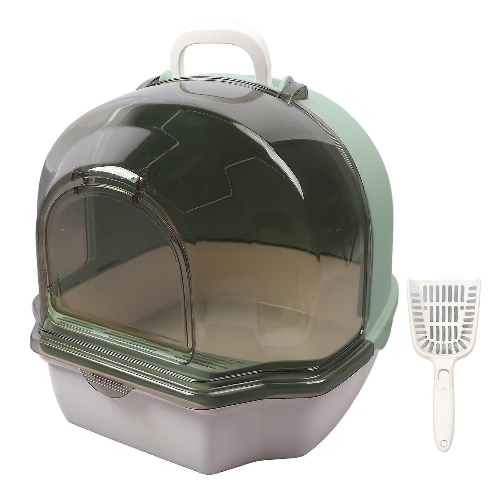 Enclosed Cat Litter Box Double Doors Large Space Splash Proof Odor Removal Portable Kitty Litter Box for Indoor