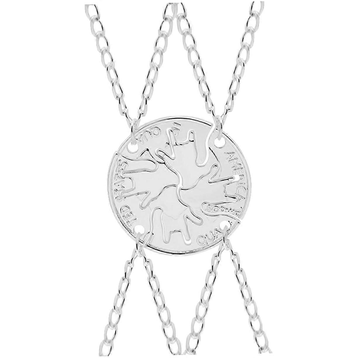 4 Piece Splicing Friendship Necklace Set in Silver Clavicle Style for Special Occasions Like Birthdays Weddings Valentine's Day