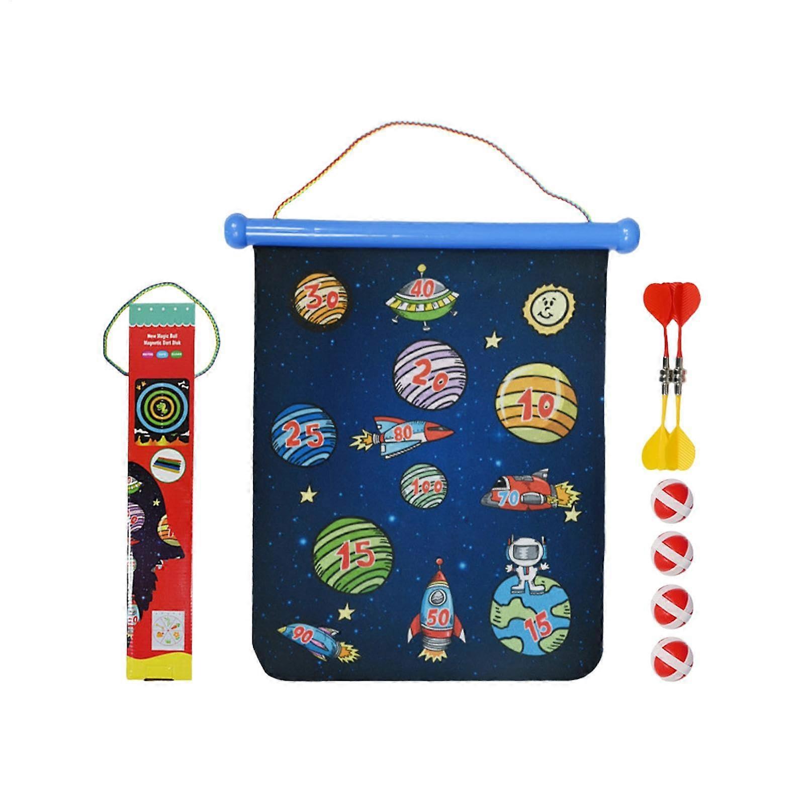 Magnetic Dartboard - Double-Sided Kids Dart Game for Indoor Use | Sturdy Starry Sky Design, Great for Parties and Events