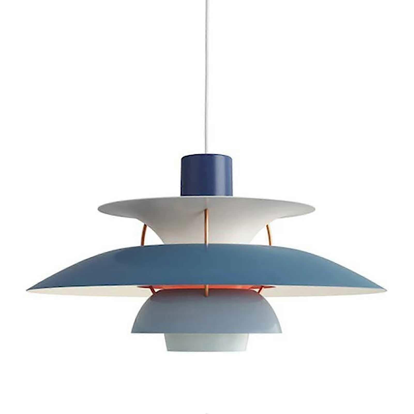 PH5 Modern Danish Pendant Light, Minimalist UFO Ceiling Lighting, Aluminium Chandelier, Gradient Blue