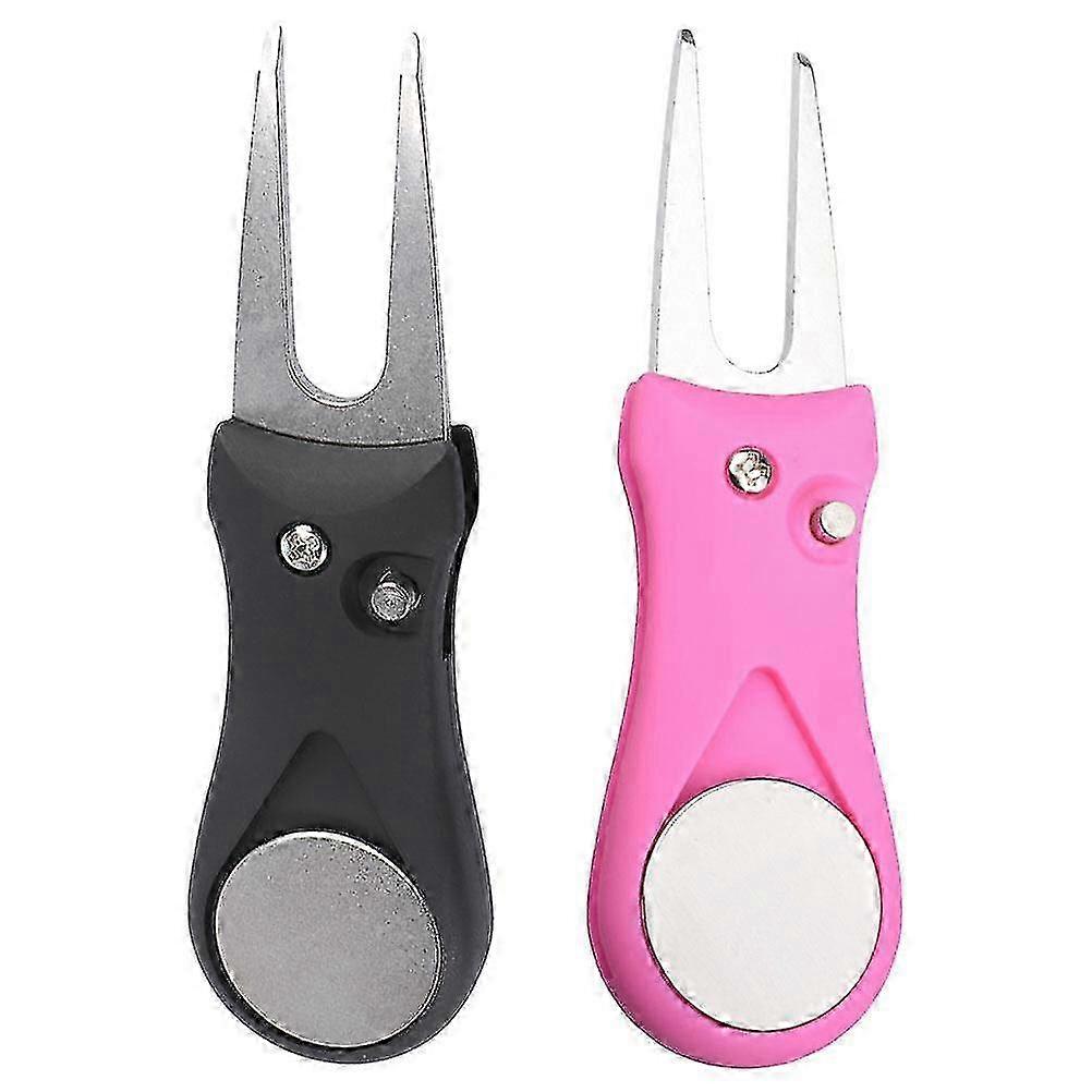 2pcs Golf Divot Repair Fork Lightweight Grass Repair Tool
