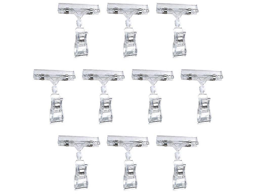 Pack of 10 Plastic Rotating Sign Holders for Price Tags, Merchandise Clips, Durable POP Display Clips, 360-Degree Rotation