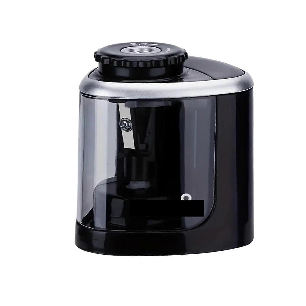 Electric sharpener for the desk, automatic pencil sharpener, suitable for pencils, 6–8 mm, for students, school, office, stationery (black)