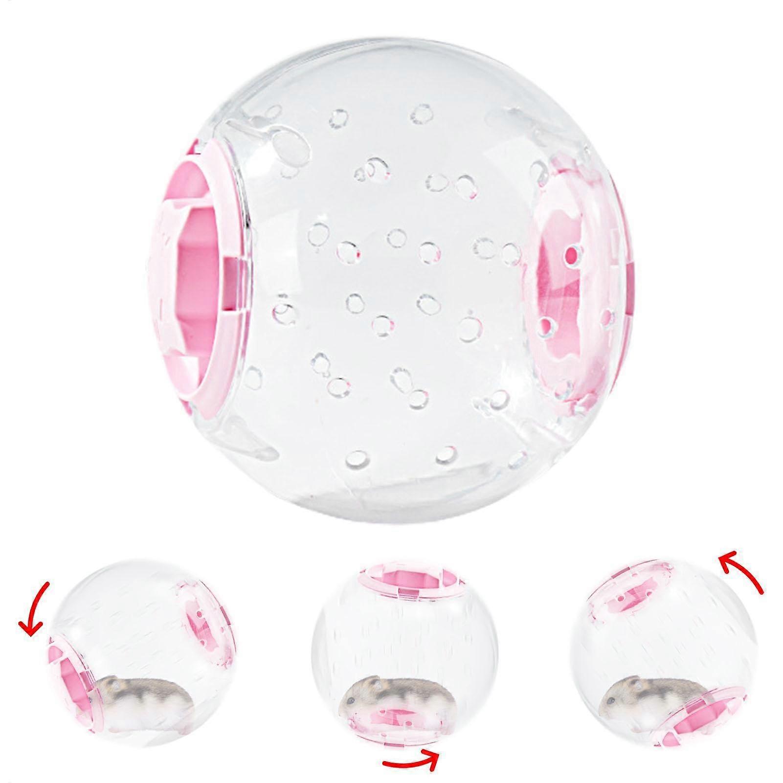 Hamsterball – 17.8 cm Transparent Hamster Exercise Ball Breathable Toy for Syrian Hamsters (Rose)