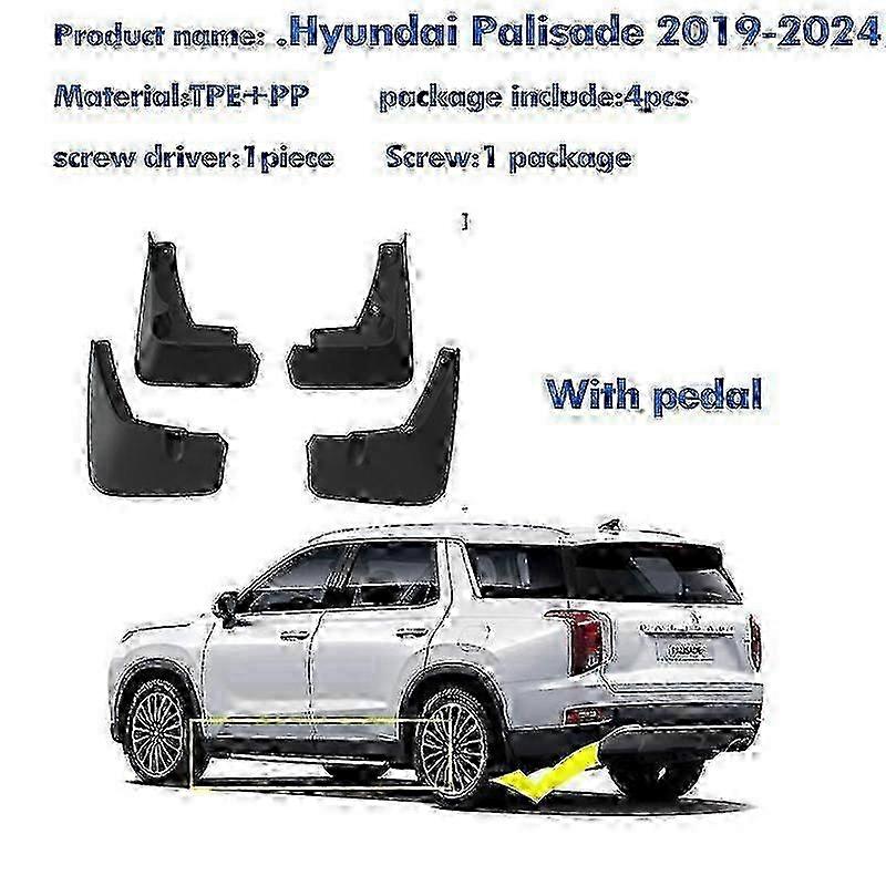 Mudguard Fender Mud Flaps for Suitable for Hyundai Palisade 2019-2024 - 4pcs Front Rear Car Accessories