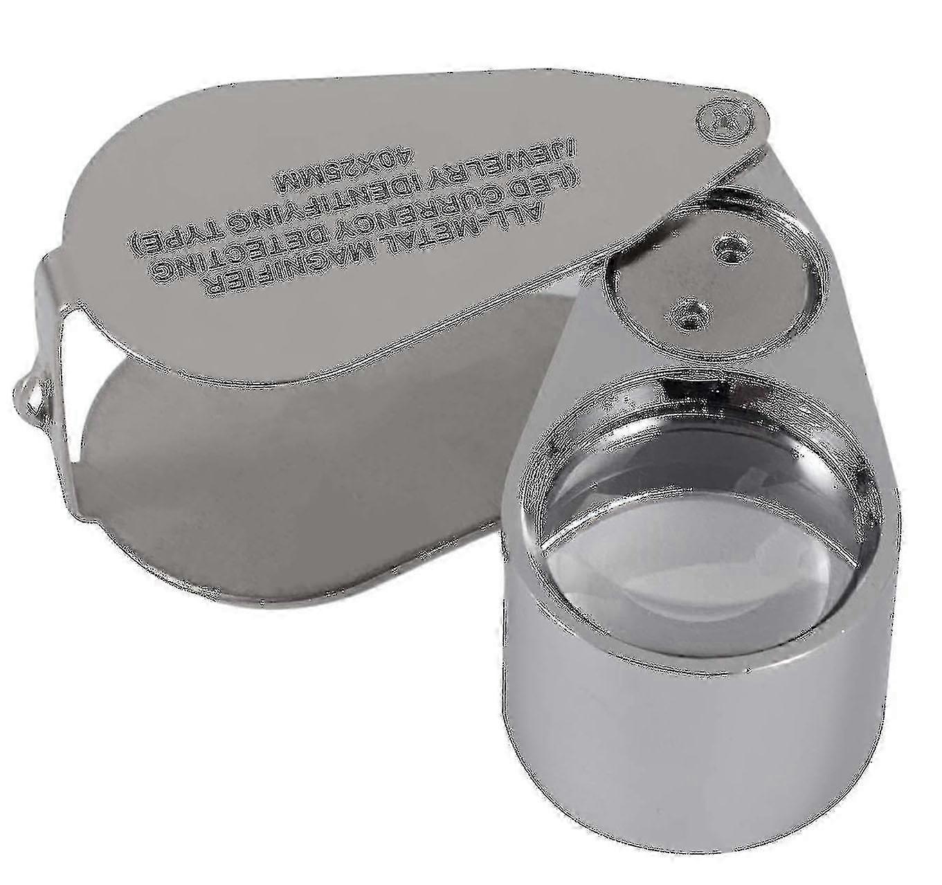 Jeweler's 40x Magnifier, Portable Magnifier with LED and UV Light