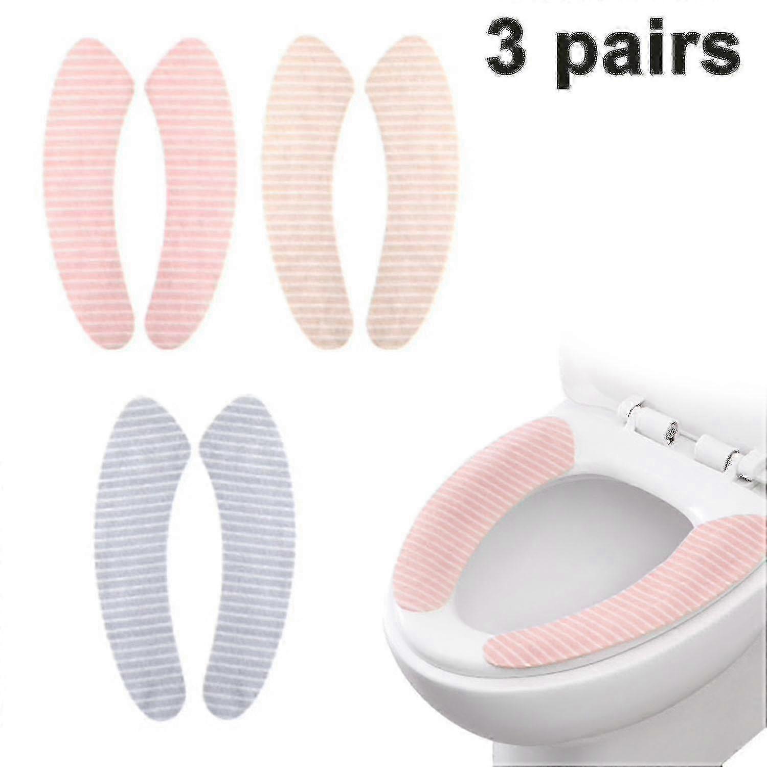Överdrag till toalettsitsvärmare - 3 par mjukt vadderad kudde, tjockare överdrag till badrumssitsen