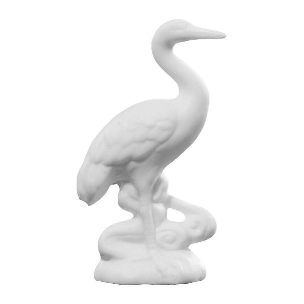 1PC White Ceramic Crane Decoration Creative Crafts Adornment