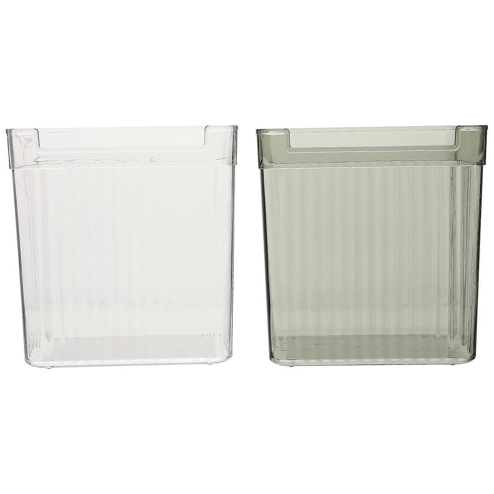 Storage Container Clear Organizer Bin For Freezer Kitchen Organization 2Pcs