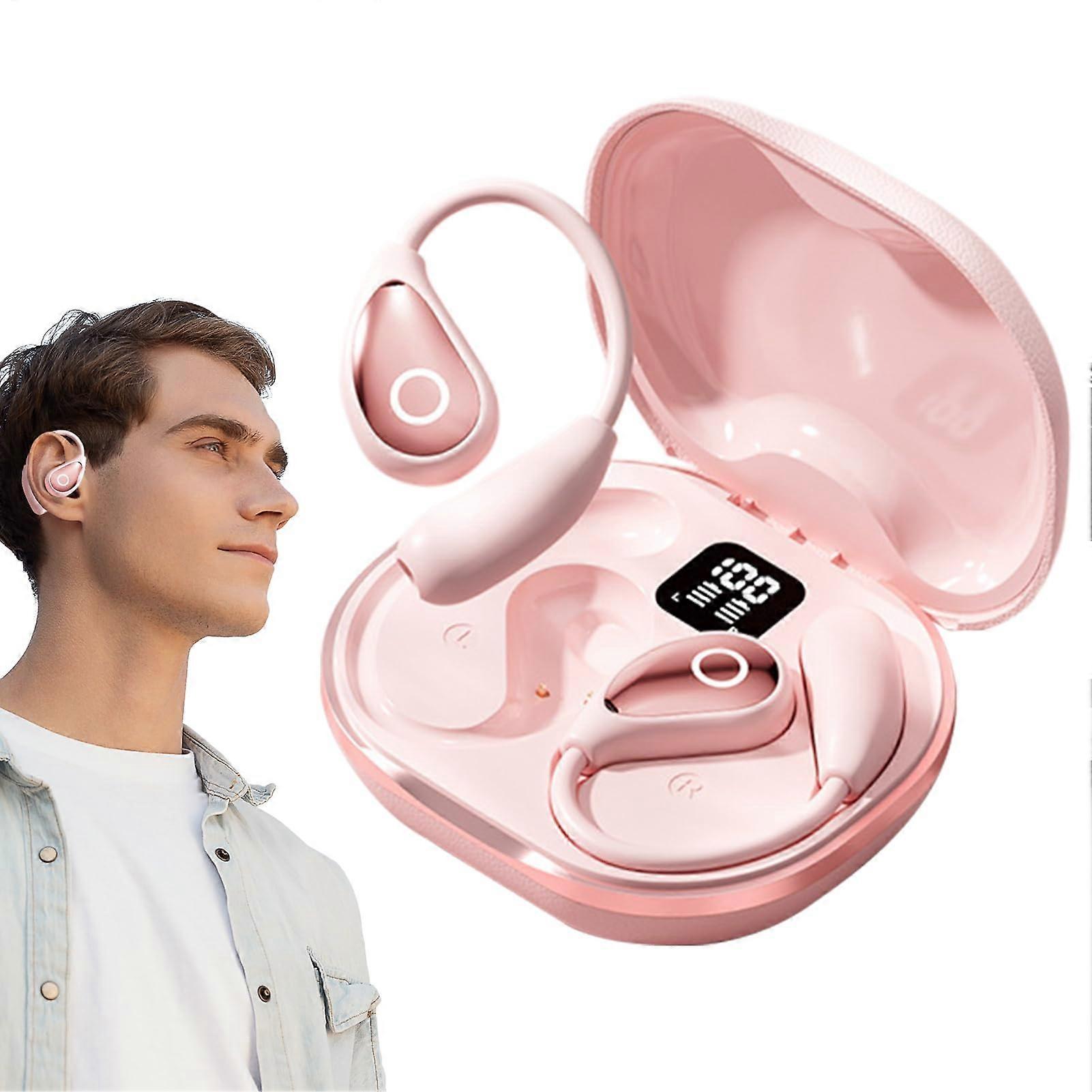 AI Translation Earbuds, Noise-Canceling Over-Ear Headphones with 144 Languages for Travel and Daily Use, Pink Color