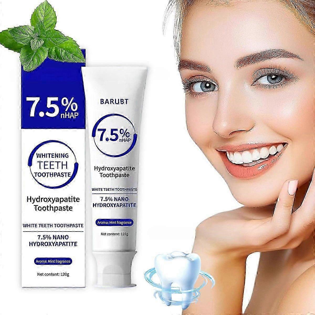 エナメル質の保護と歯の強化のためのヒドロキシアパタイト歯磨き粉、穏やかで効果的な処方、新鮮な息、フッ化物を含まない歯のホワイトニングも