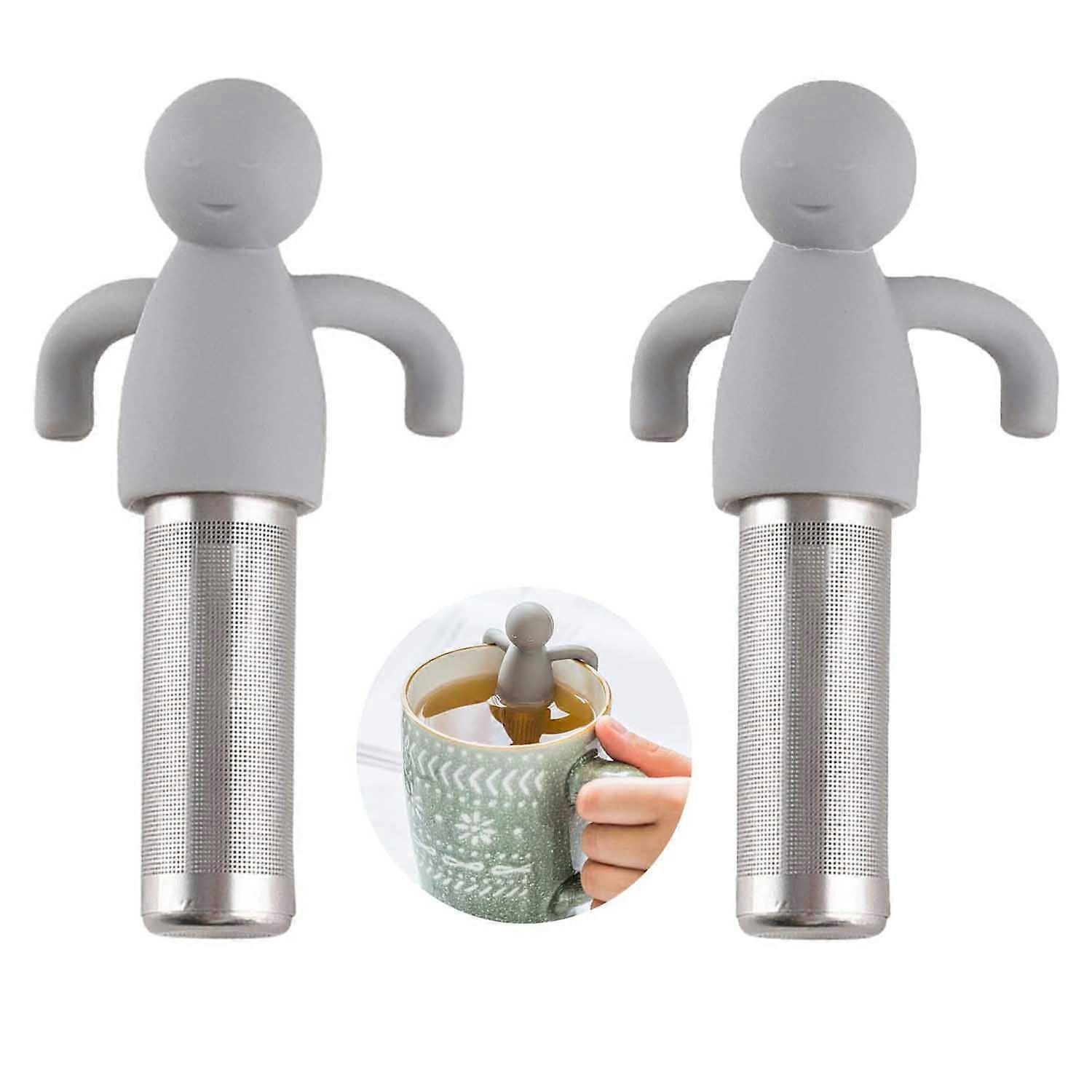 Two-piece silicone handle tea infuser for loose leaf tea