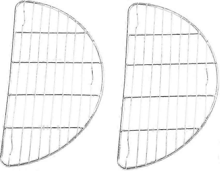 Compact 2-Pack Stainless Steel Half-Round Cooling Racks for Baking & Pastry