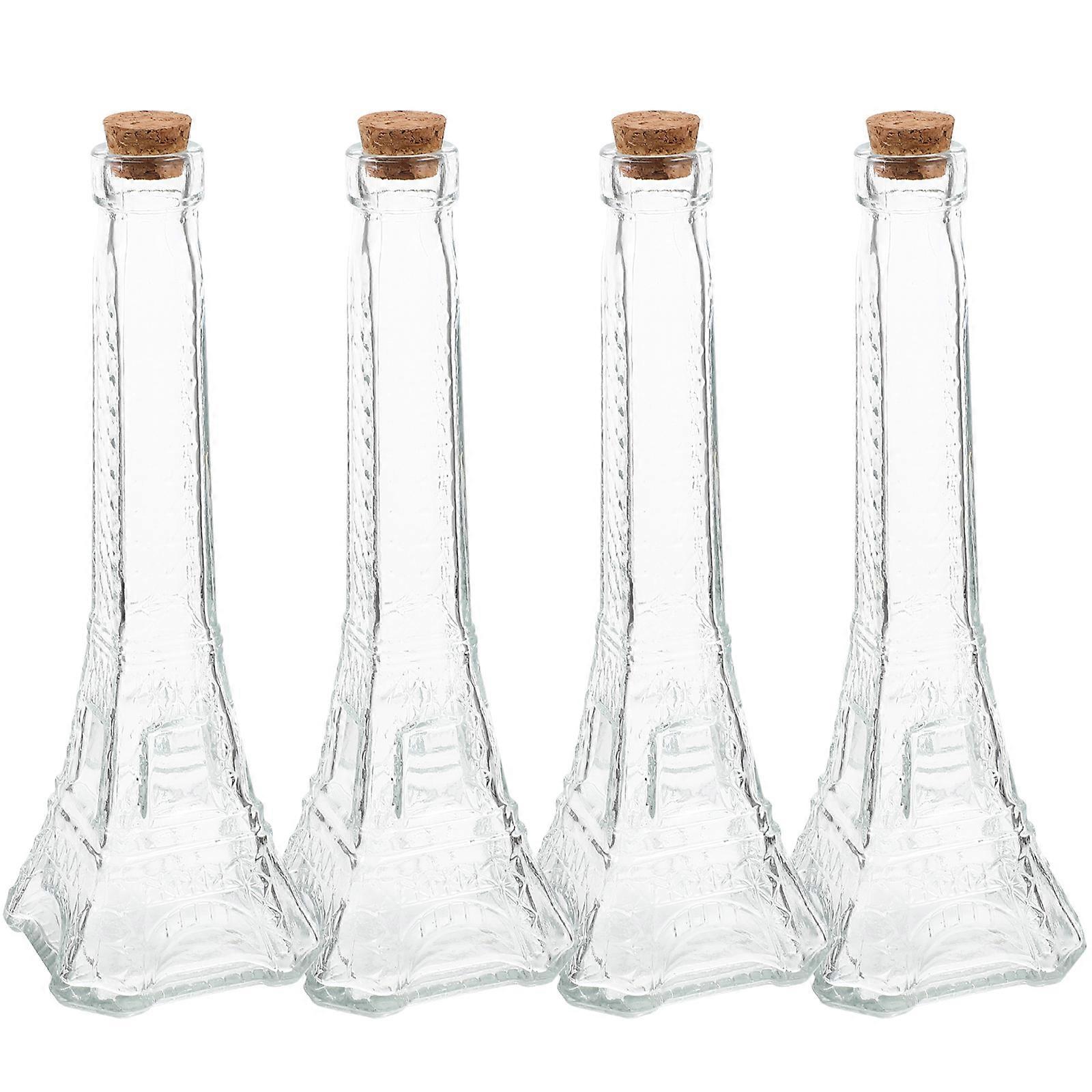 Wishing Bottles Diy present Small Glass Containers With Stopper Delicate Design For Home Decor 4Pcs