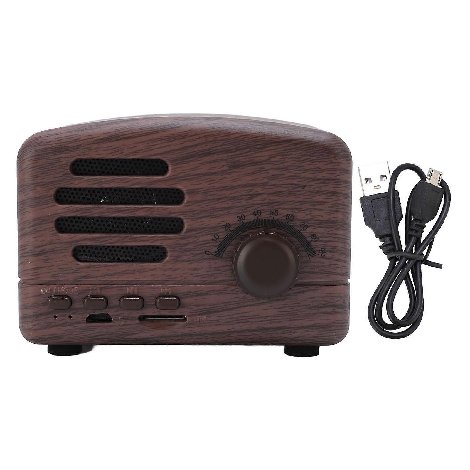 Retro Bluetooth Speaker: Portable, Rechargeable, Noise Reduction, Vintage Style, Brown