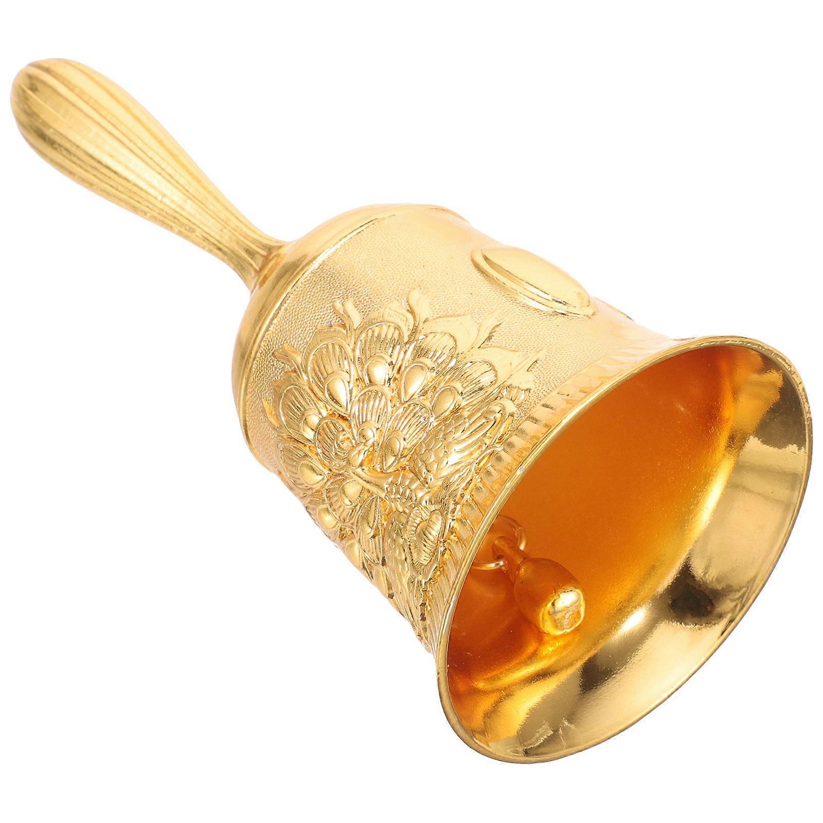 Vintage Peacock Embossed Hand Bell – Loud Call Bell for Restaurants, Hotels & Home Use – Comfortable Grip, Easy to Carry, Ideal for Elderly, Training