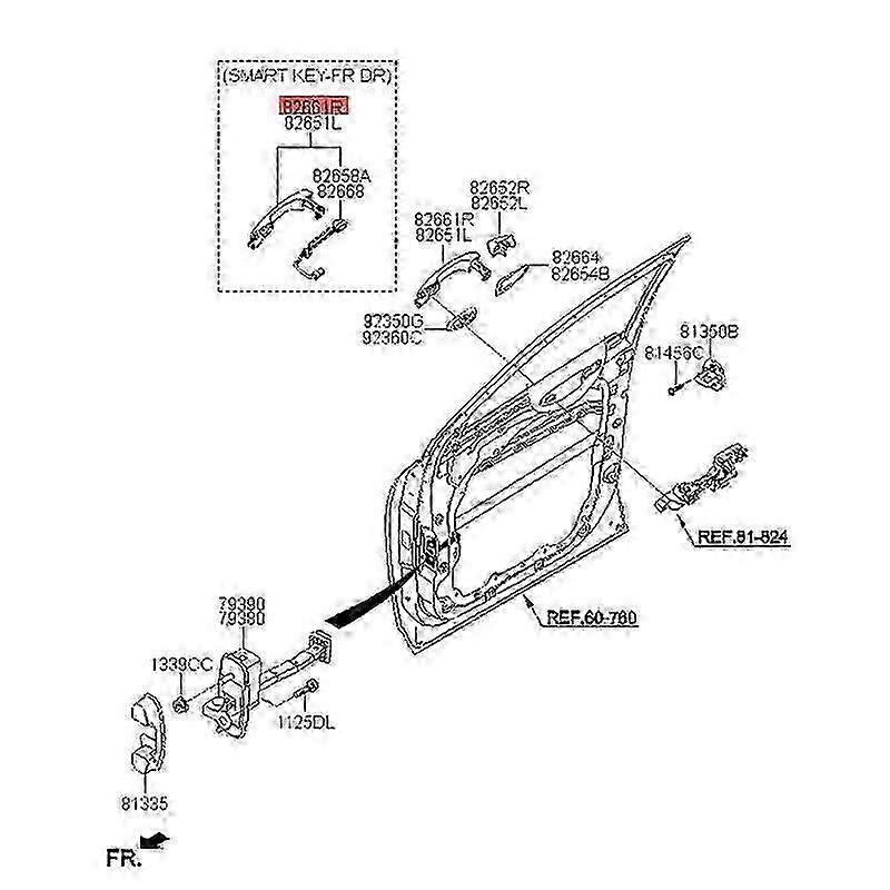 82651-C5710 Left Front Inductive Exterior Door Handle Have Button for Sorento 2015-2018 Chrome Catc jn