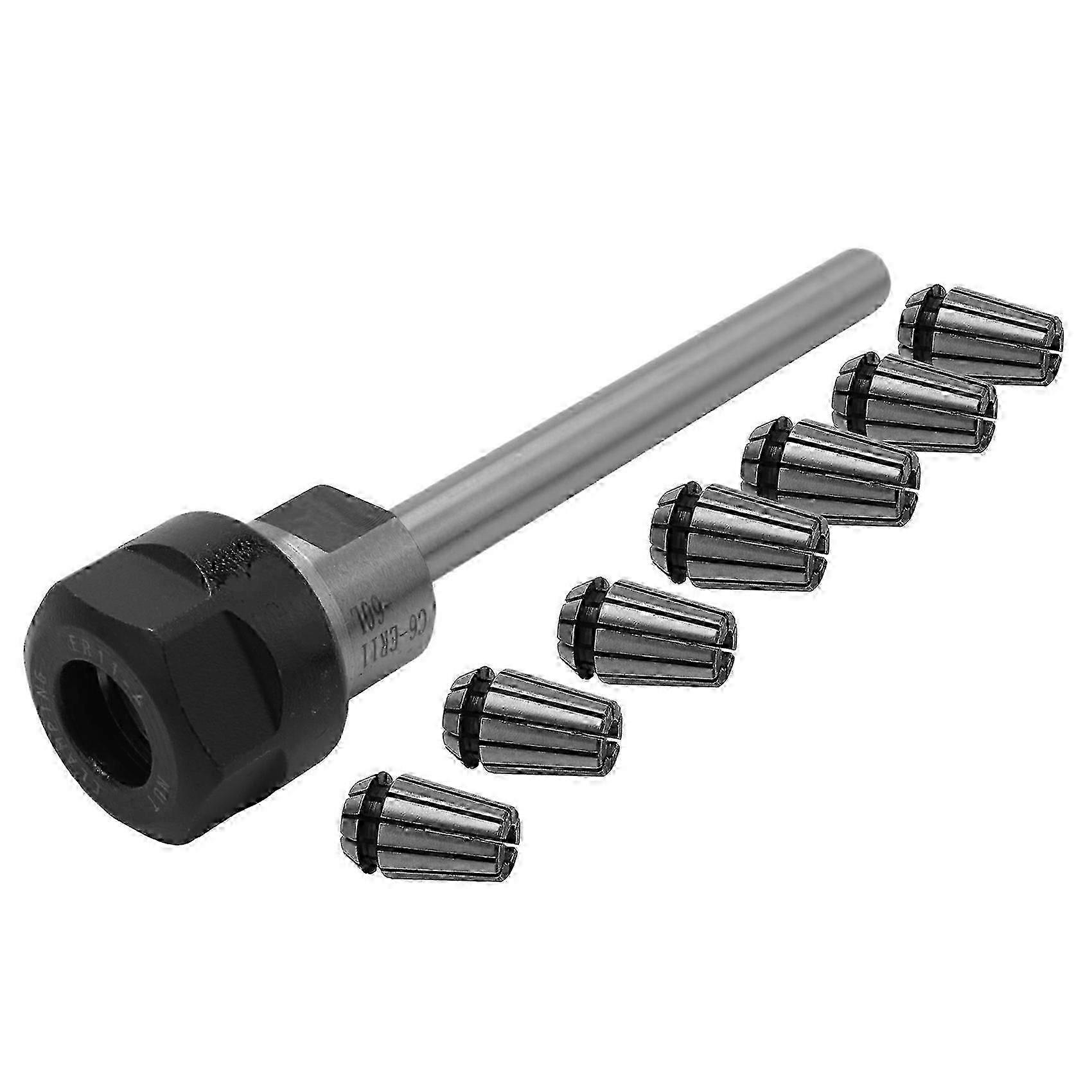 1 Set ER11 C6 Extension Rod Straight Shank with 7 Pcs Collet