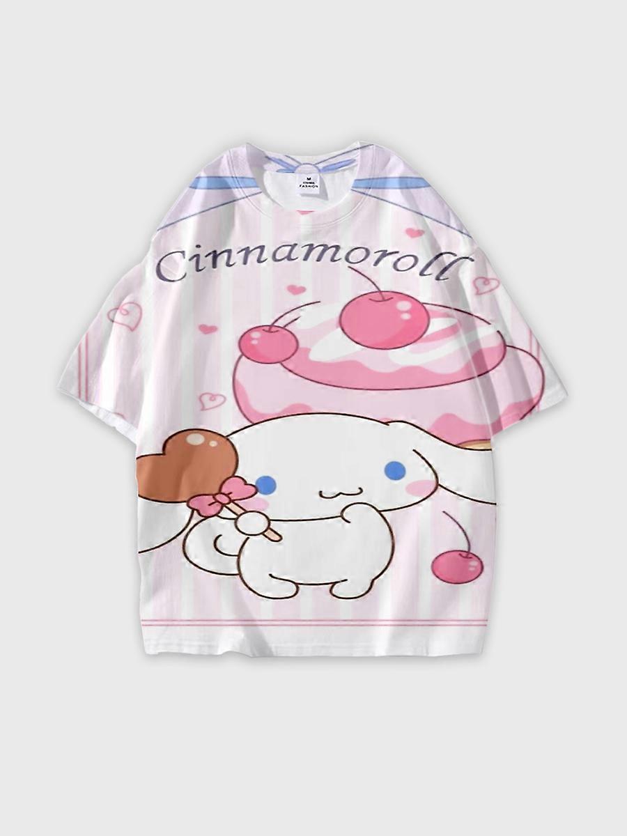 T-shirt round neck Pattern loose short sleeve JW1049