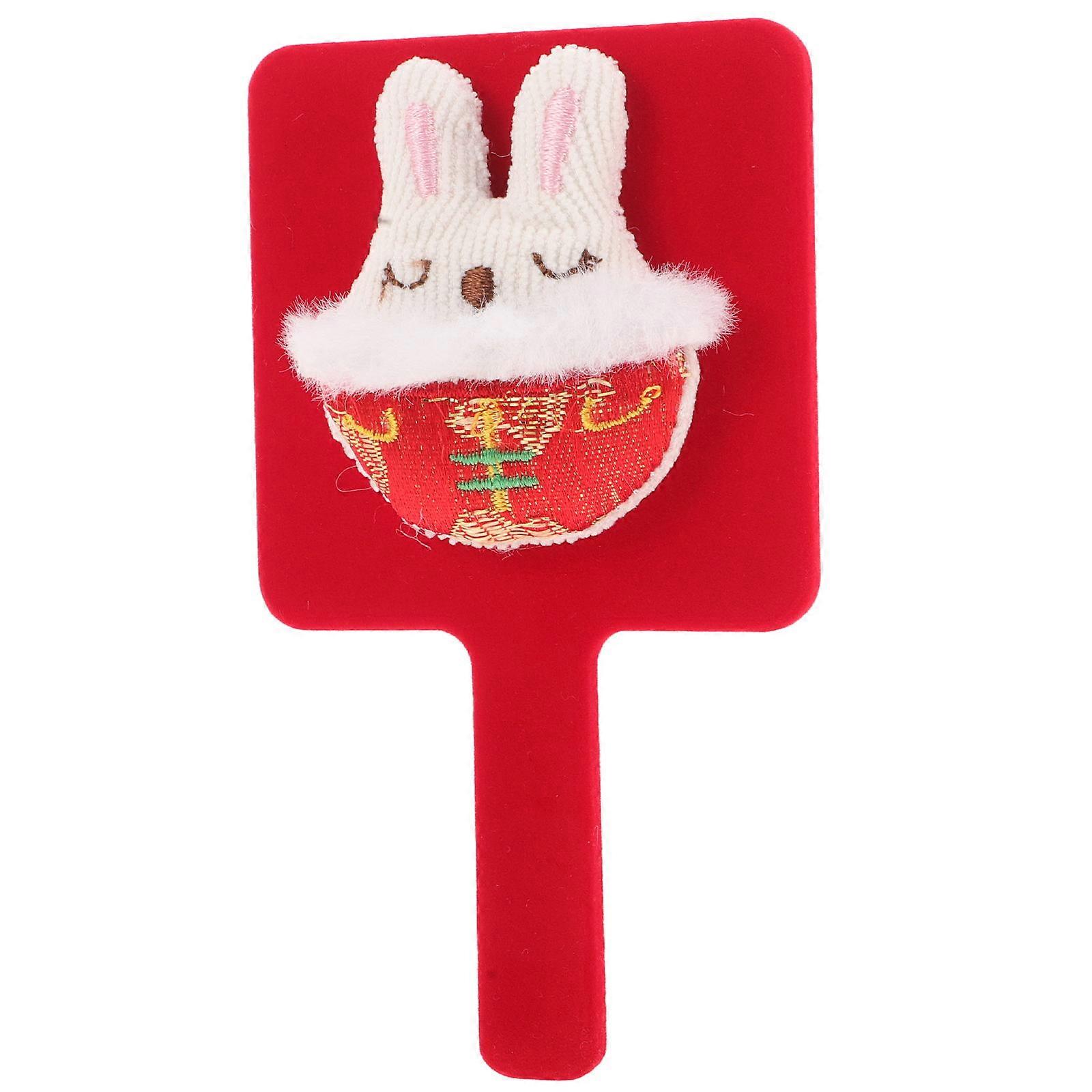 Cute Portable Cartoon Rabbit Handheld Mirror for Women – Compact Practical Vanity Mirror with Handle, Unique Handmade Travel Accessory