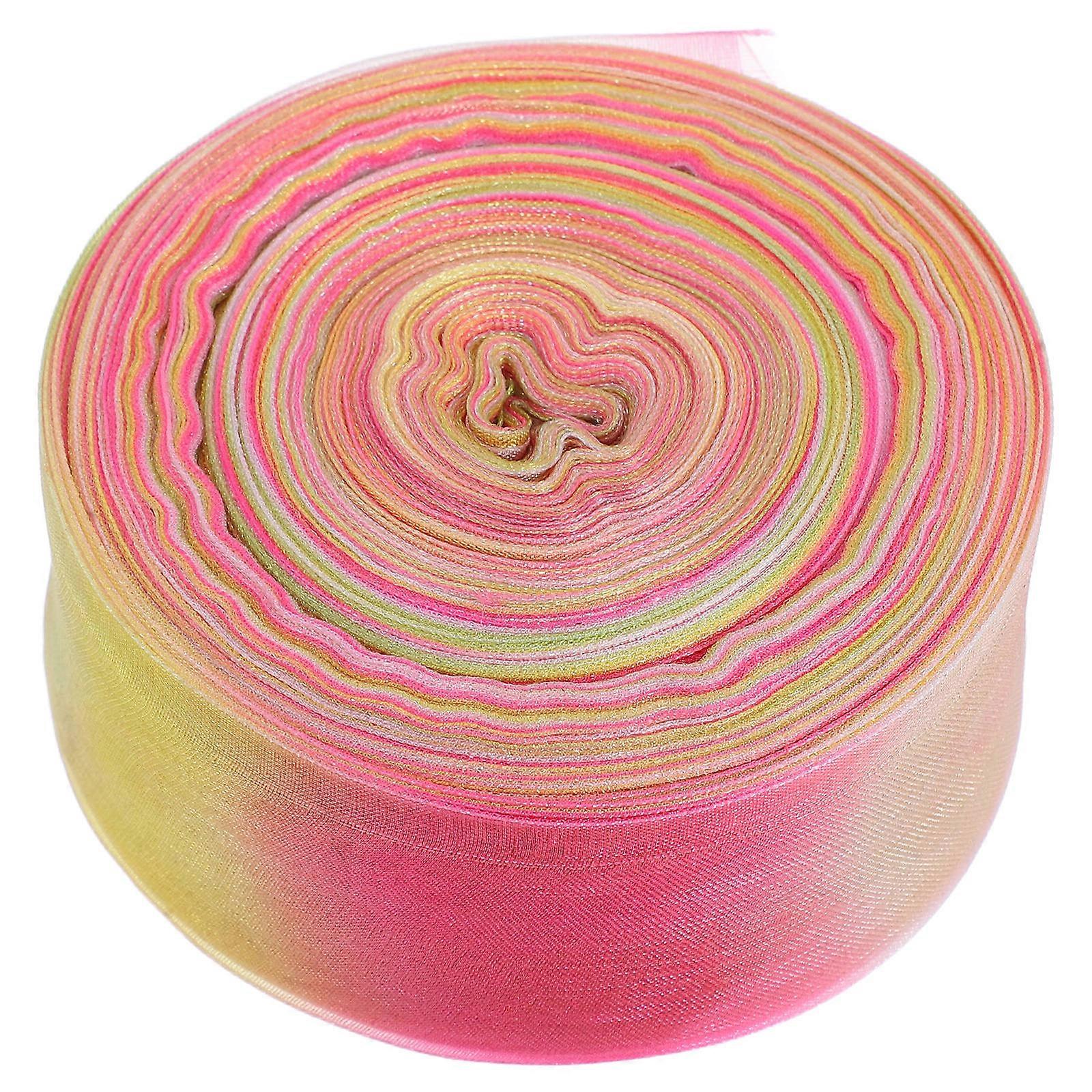 Gradient Shimmer Sheer Organza Ribbon Wide Chiffon for Crafting, Wrapping Bows, Party Decorations, Christmas Tree Garlands Versatile Sparkly Ribbon