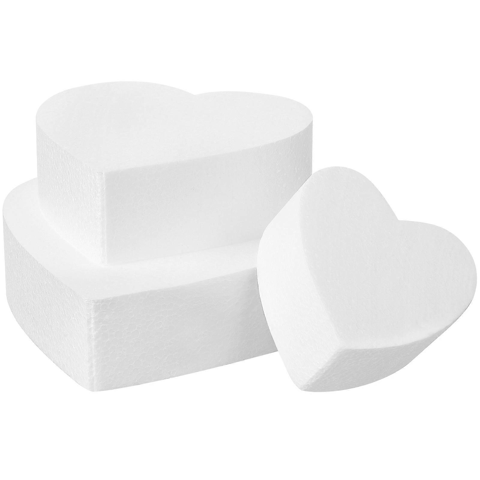 Egg Cake Model Foam Heart Shaped Cake Mold for Decoration 3Pcs Set