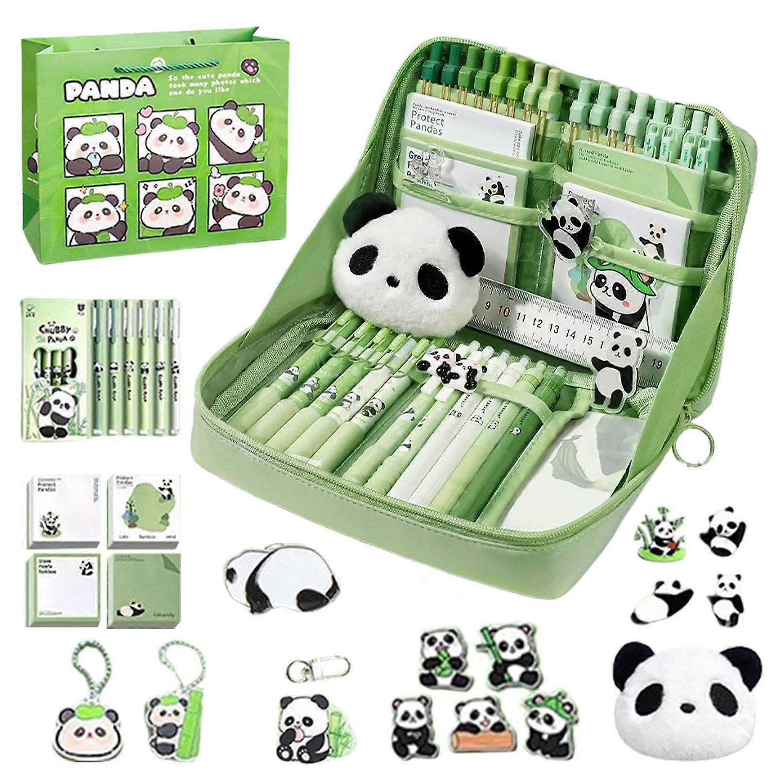 Cute School Supplies Set – Pandathemed Accessories for Students  Includes Notepad, Pens, and Pencil Case