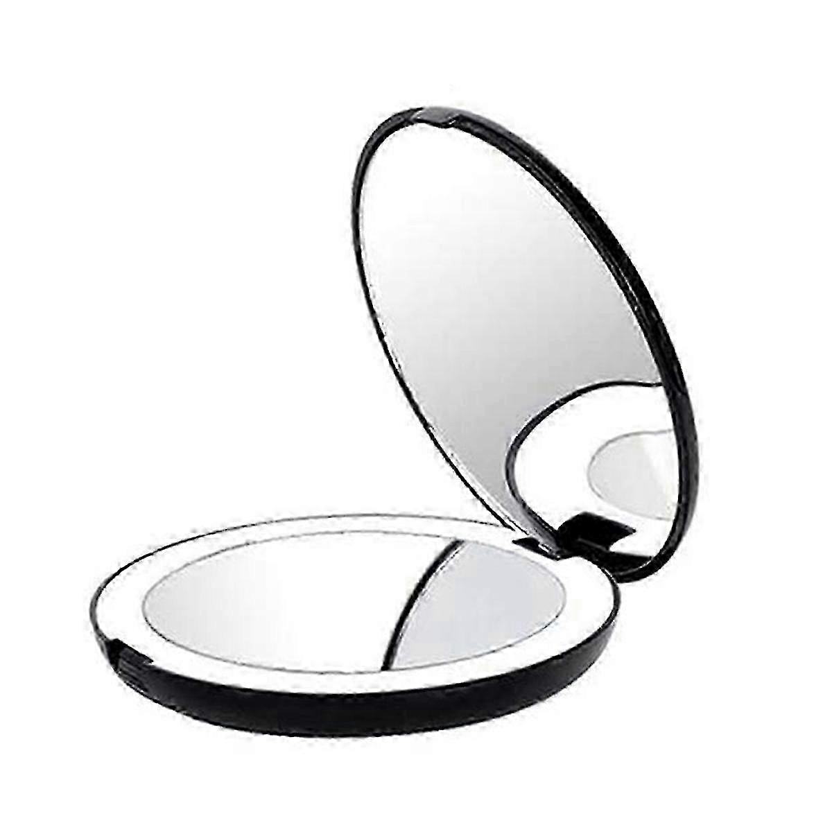Portable Folding LED Makeup Mirror with 10X Magnification - Mini Mirror with 12 Lamp Beads for Perfect Lighting and Beauty Routine
