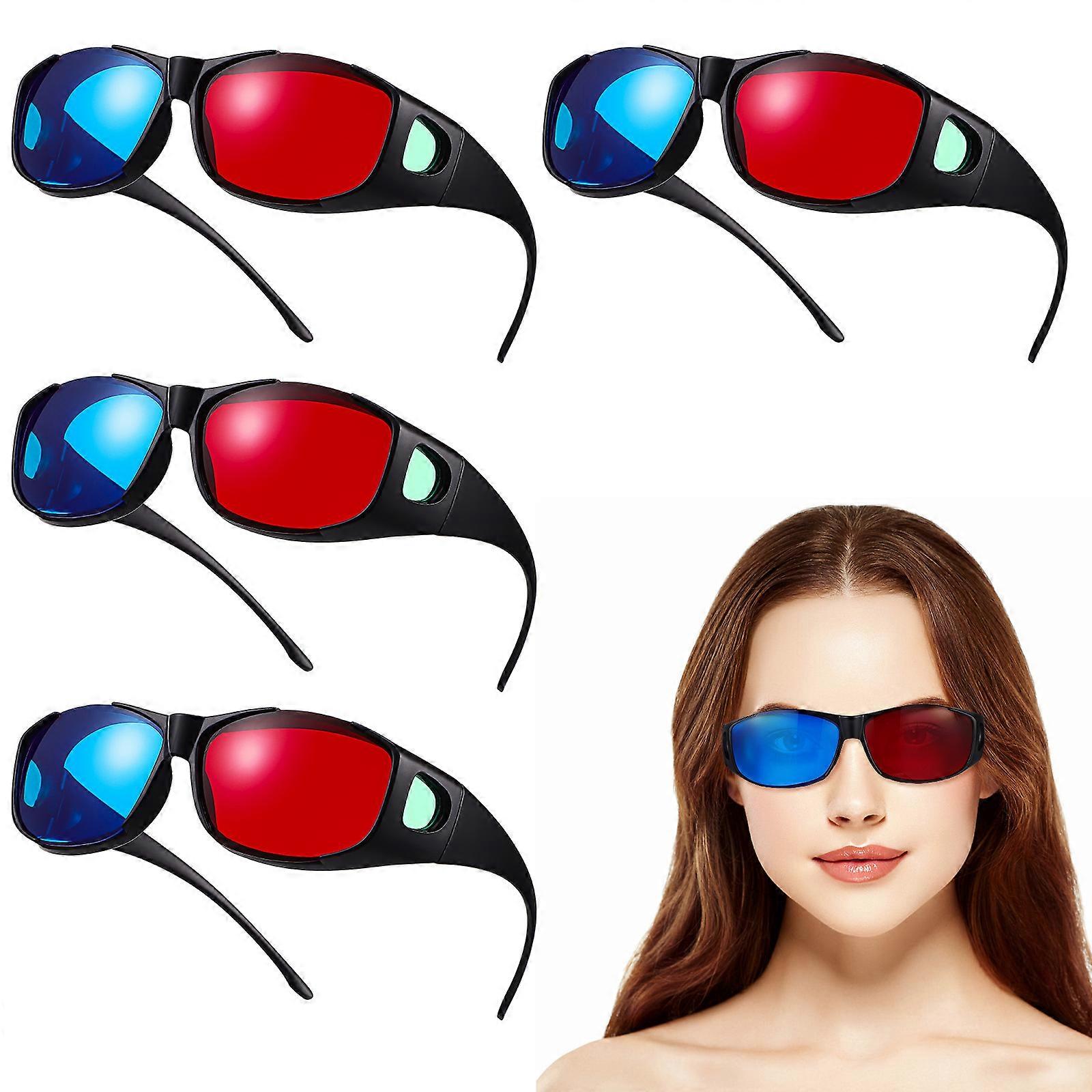 Anaglyph Glasses 3D Glasses 3D Viewing Round Shape Plastic Material 5Set
