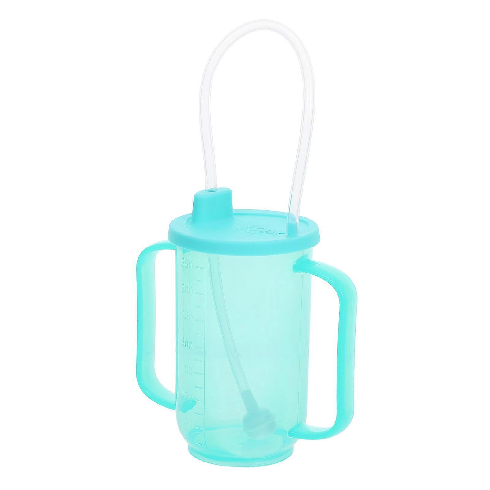 Spill Proof Sippy Cup for Elderly, Two Handle Nursing Cup with Measurement Markings, Durable Design for Bedridden Patients