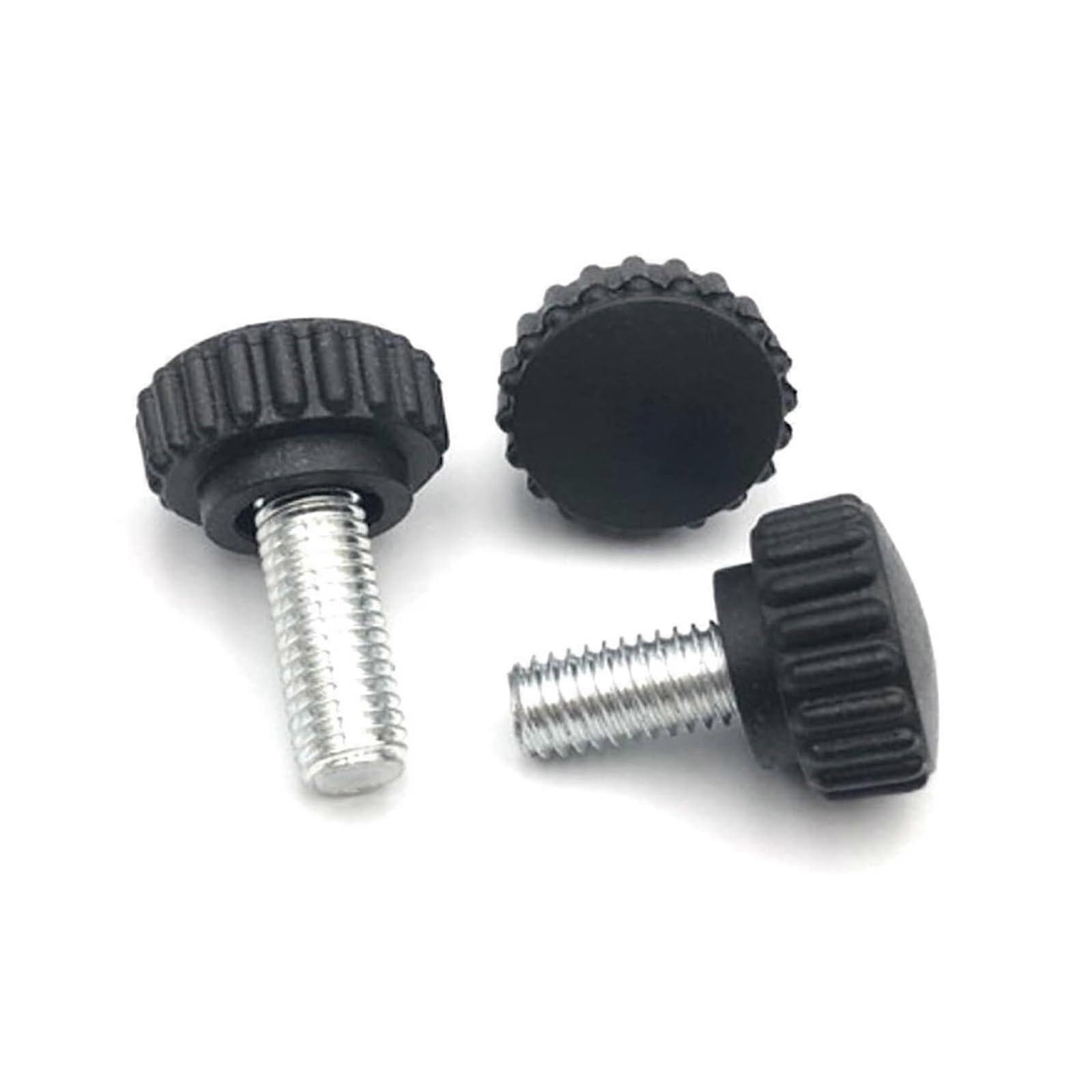 Knurled Knobs Thumb Screws 5pcs M3 M4 M5 M6 M8 Nylon with Round Plastic Head Black Bakelite Length 30mm