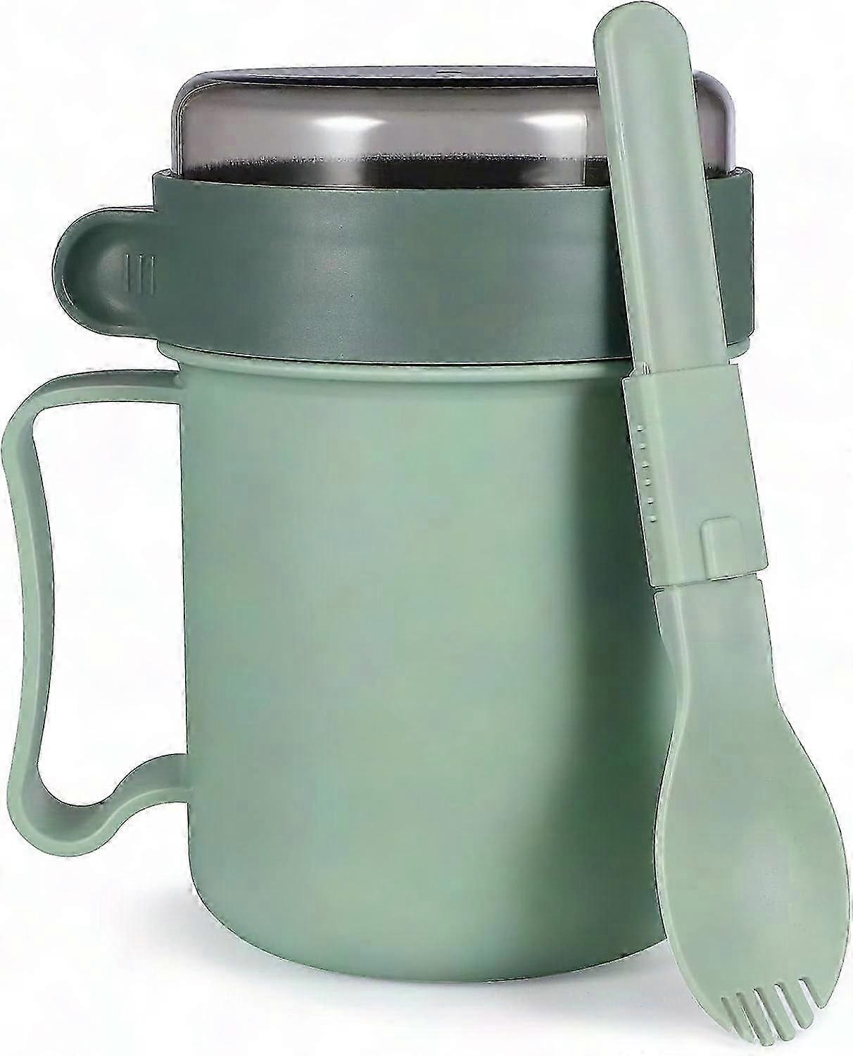 Reusable Microwave Safe Soup Cup with Lid and Spoon for Hot Cereal, Noodles, and More - Portable To-Go Container