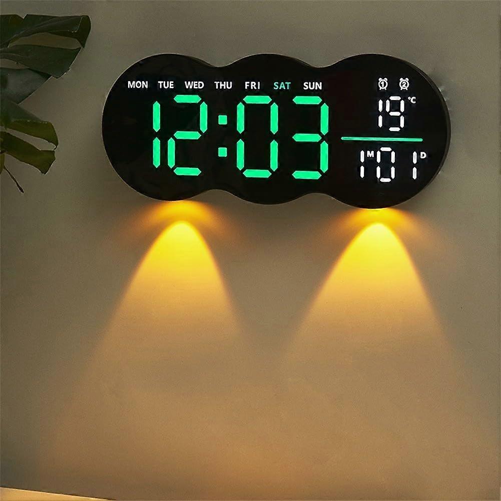 Userfriendly Digital Clock with Countdown Function, Temperature Options and Two Alarm Settings for Families and Individuals (Green)