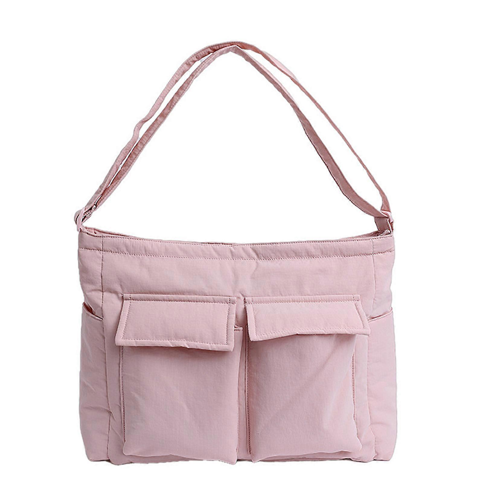Solid Colored Canvas Carryall Bag Breathable Fabric Roomy Interior Multi Purpose Bag For Workout Commute Pink