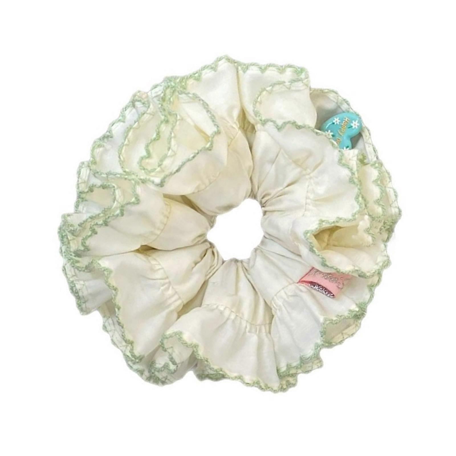 Multi Color Pleated Hair Bands Stretchy Double Layer Cloth Scrunchies For Most Hair Lengths Multicolor