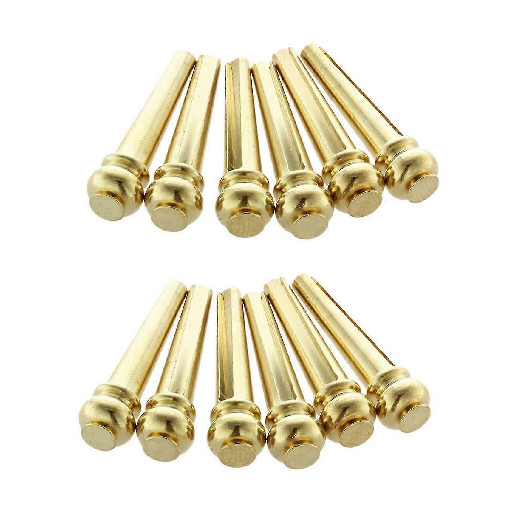 Metalowe szpilki mostka gitary akustycznej 12 sztuk Brass Struny gitarowe Fixed Cone String Pins String Nails