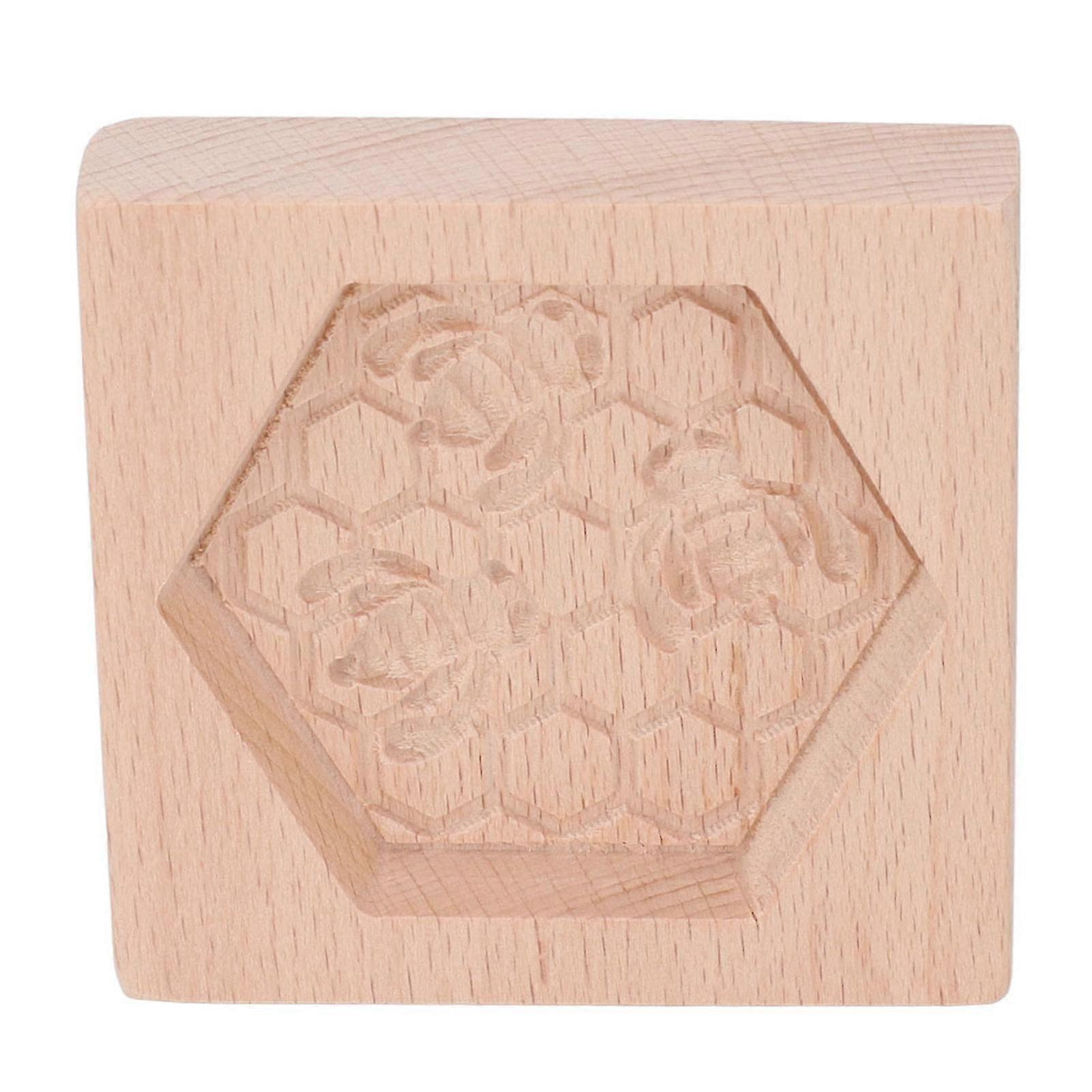 Molde de galleta de madera de haya reutilizable para hornear galletas