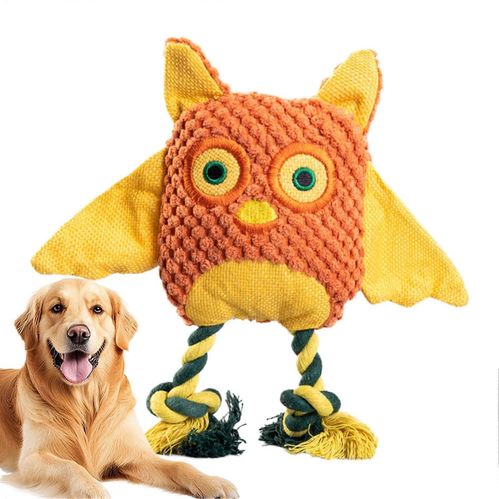 Owl Dog Toy with Squeaker, Tough for Aggressive Chewers, 8.66 Inches