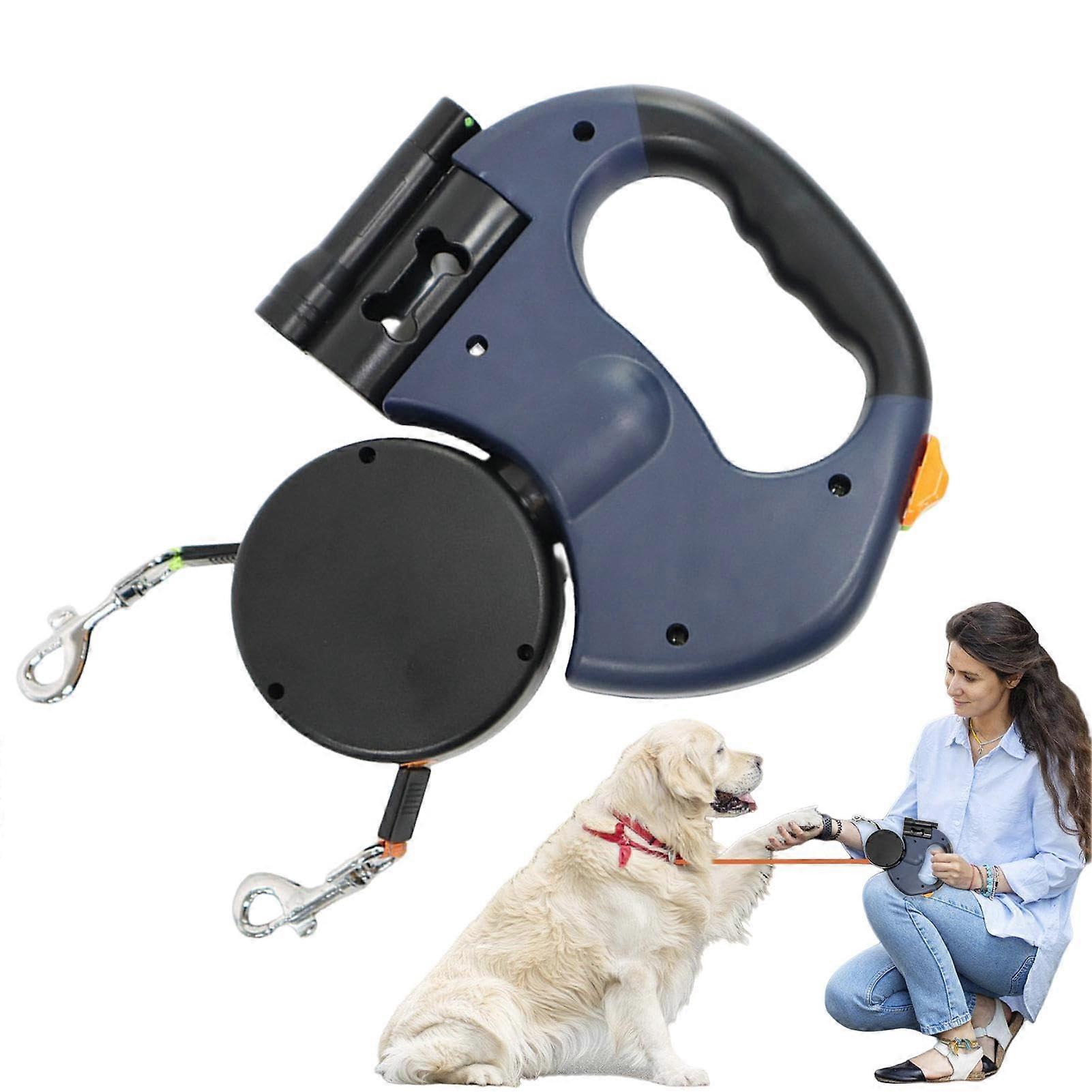 360 Degree Dog Leash, Adjustable Hands, Lightweight, Reflective, Blue